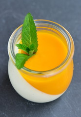 Panna cotta with mango
