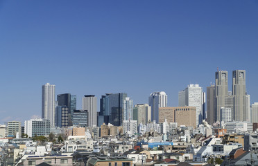東京都市風景　新宿高層ビル群　全景