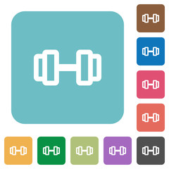 Barbell rounded square flat icons
