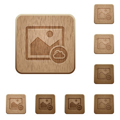 Cloud image wooden buttons