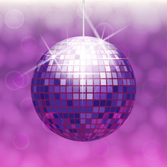 Disco ball isolated on gradient background