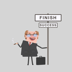 3d illustration. Boss holding placard ending 

Easy combine! Custom 3d illustration contact me!