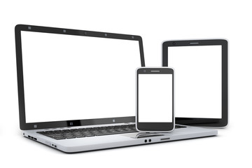 Laptop, phone and PDA