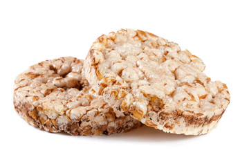 Grain crispbreads isolated on white background