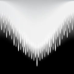 The meteor beam moves as an arrow vector abstract