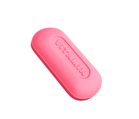 Vitamin pill 3d render no shadow