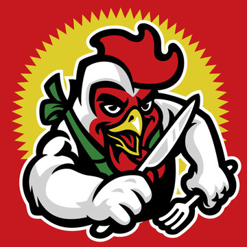 chicken cartoon character for restaurant