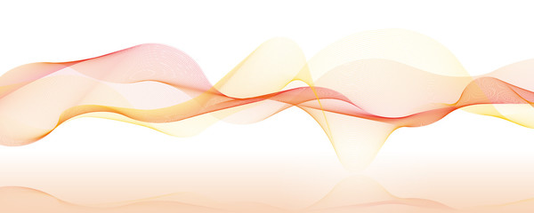 カラフルなラインアート　波線　パノラマ