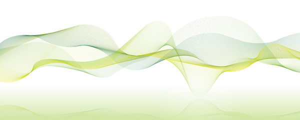 カラフルなラインアート　波線　パノラマ