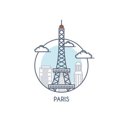 Flat line deisgned icon - Paris