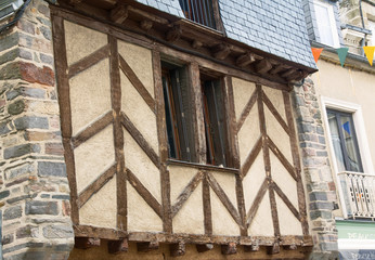 Maison &agrave; colombages ancienne, Malestroit, Morbihan, Bretagne, France