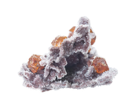 Sphalerite on a matrix with quartz crystals