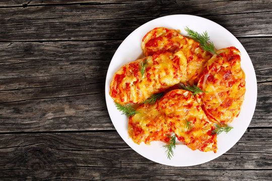 grilled Chicken breasts on white plate