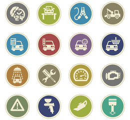 car service icon set