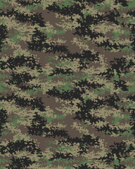 Digital fashionable camouflage pattern, military print .Seamless illustration, wallpaper © NikolaM