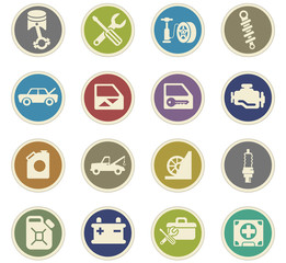 car shop icon set