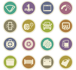 car shop icon set
