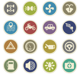 car shop icon set