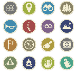 day of scouts icon set