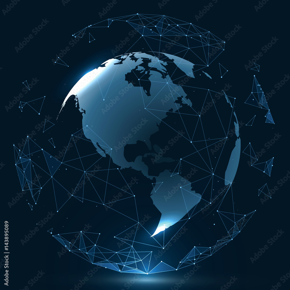 Aufkleber futuristic globalization interface, a sense of science and technology abstract graphics.