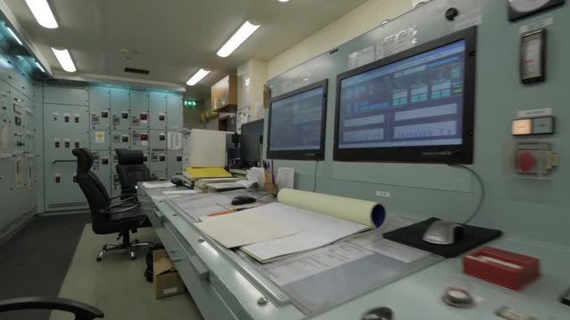 Engine control room of ship