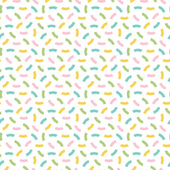 Cute colorful confetti seamless pattern background.