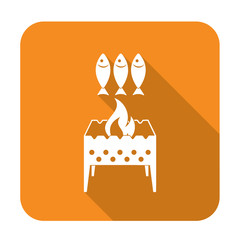 Grilled fish icon. Vector illustration