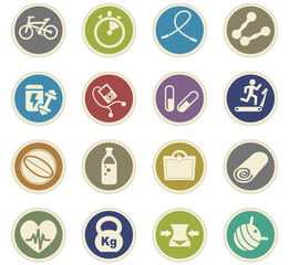 fitness icon set