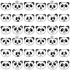 Seamless pattern with panda.