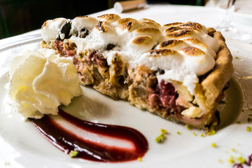 one slice of pie dessert ready to eat