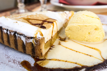 one slice of pie dessert ready to eat