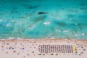 Izmir Cesme Ilıca Beach Aerial Photo taken in summer.