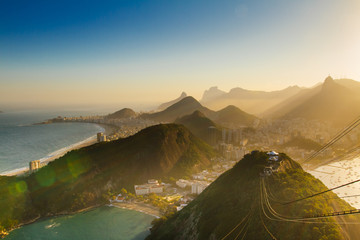 A gorgeous sunset view over Rio de Janeiro from the Sugarloaf mountain