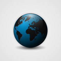 Realistic Earth vector illustration. 3d planet icon. World map.
