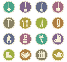 garden tools icon set
