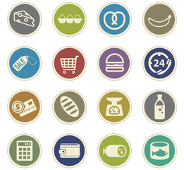 grocery store icon set