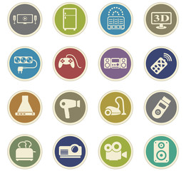 home appliances icon set