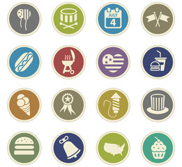 independence day icon set