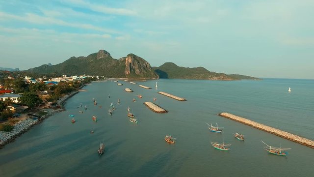 aerial view of klong wan district prachuap khiri khan soutehrn of thailand