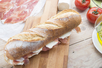 Bocadillo of ham and cheese