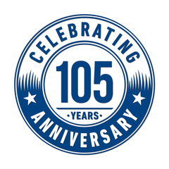 105 years anniversary logo template. Vector and illustration.