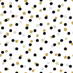 Simple fabric design with black and white polka dots. © Ms.Moloko