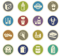 milk icon set