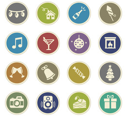 new year icon set