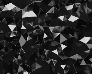 Fototapeta premium Abstract black polygonal geometric triangle background