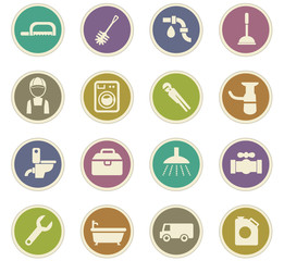 plumbing service icon set