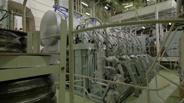 Engine room of vessel