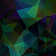 Fototapeta premium Geometric pattern, polygon triangles vector background in black and green tones. Illustration pattern