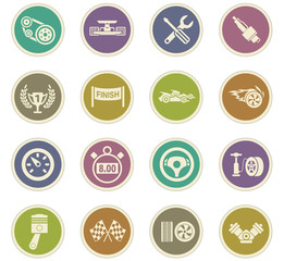 racing icon set