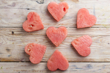 Naklejka na ściany i meble Watermelon with form of Heart